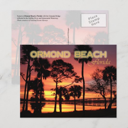 Ormond Beach sunset, Florida Briefkaart (Voorkant / Achterkant)