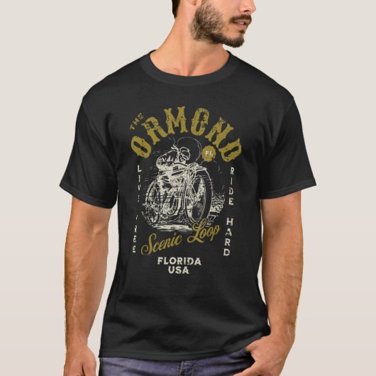 Ormond Schilderachtig Loop Florida Motorcycle Ride T-shirt (Voorkant)