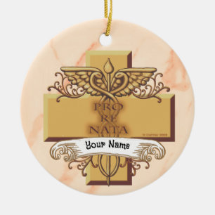 Orn caduceus-verpleegkundige keramisch ornament