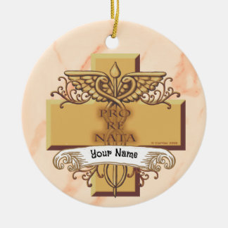 Orn caduceus-verpleegkundige keramisch ornament