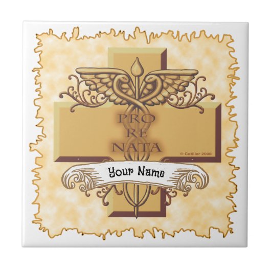 Orn caduceus-verpleegkundige tegeltje (Voorkant)