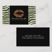 Ornage Lips Makeup Artis Modern Zebra Huid #2 Visitekaartje (Voorkant / Achterkant)