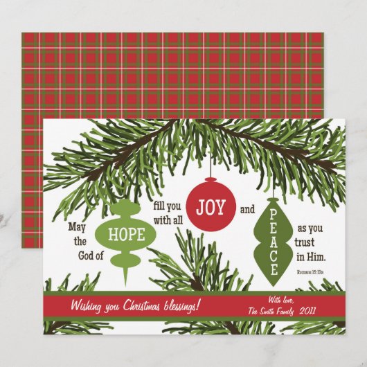 ORNAMENS 2-Sided kerstkaart voor scripts (Voorkant / Achterkant)