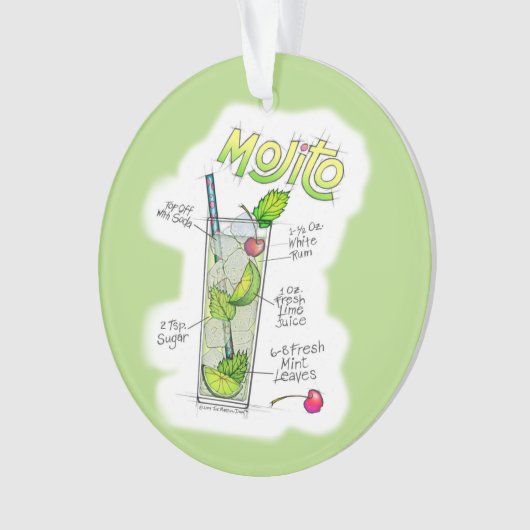 ORNAMENS - MOJITO RECIPE COCKTAIL ART ORNAMENT (voorkant)
