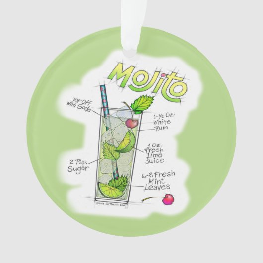 ORNAMENS - MOJITO RECIPE COCKTAIL ART ORNAMENT (voorkant)