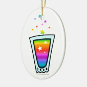 ORNAMENS - RAINBOW SHOT GLASS KERAMISCH ORNAMENT (Links)
