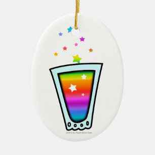 ORNAMENS - RAINBOW SHOT GLASS KERAMISCH ORNAMENT