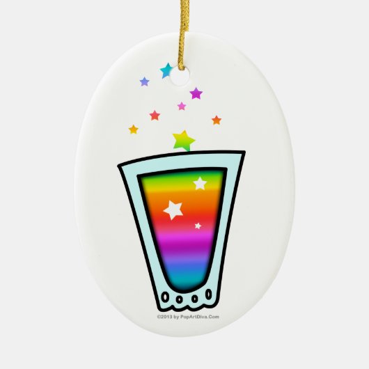 ORNAMENS - RAINBOW SHOT GLASS KERAMISCH ORNAMENT (Voorkant)