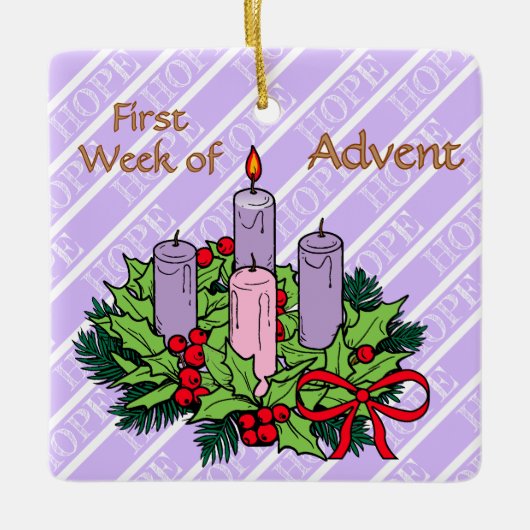 Ornament #1 of 4: 1st Week of Advent (HOPE) (Voorkant)