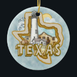 Ornament aangepaste naam Texas Lighthouse<br><div class="desc">Ornament van de naam van de vuurtoren door ArtMuvz Illustration. Bijpassende Vuurtoren kleding, Licht huis t-shirts, Vuurtorens geschenken. Vuurtoren T-shirt, nautische en verjaardagscadeaus, vuurtoren collector kleding. Vuurtorengeschenken zijn een geweldige manier om iemand die je geeft te shows, vooral als ze van de oceaan, de kust of de vuurtorens zelf houden....</div>