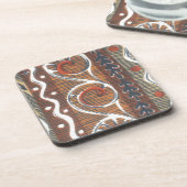 Ornament Afrikaanse  traditionele kleuren Bier Onderzetter (Linkerzijde)