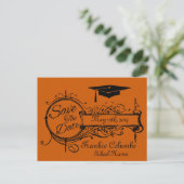  Ornament Afstuderen sparen de Datum Briefkaart (Staand voorkant)