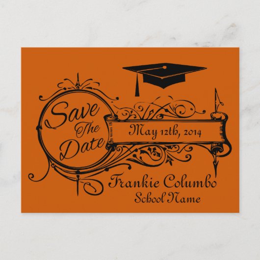  Ornament Afstuderen sparen de Datum Briefkaart (Voorkant)