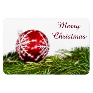Ornament and Fir Fractal - Merry Kerstmis Magneet