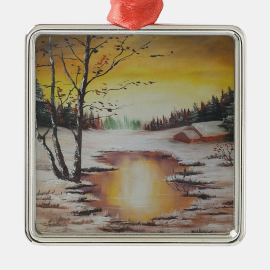 Ornament Ann Hayes Painting Winter Scene (Voorkant)