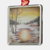 Ornament Ann Hayes Painting Winter Scene (Links)