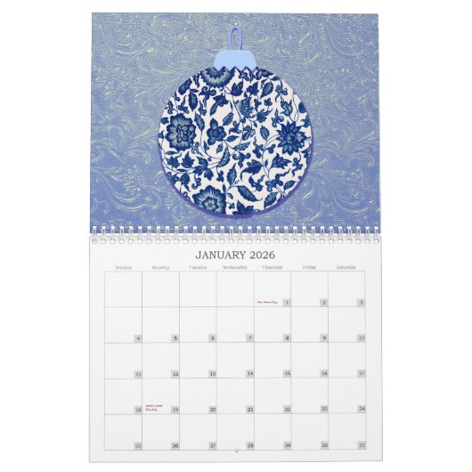 Ornament Art Kerstjaar rond Kalender (Jan 2026)