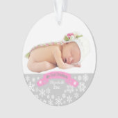 Ornament | Baby Girl Foto eerste kerstfeest (voorkant)