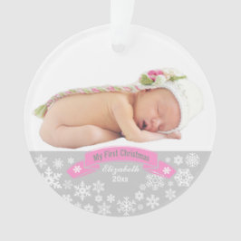Ornament | Baby Girl Foto eerste kerstfeest