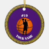 Ornament basketbalspeler - Voeg naam & nummer toe (Voorkant)