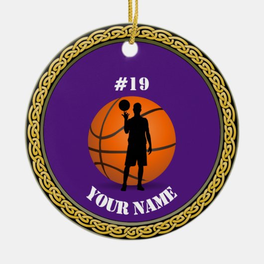 Ornament basketbalspeler - Voeg naam & nummer toe (Voorkant)