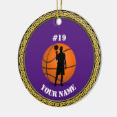 Ornament basketbalspeler - Voeg naam & nummer toe (Links)
