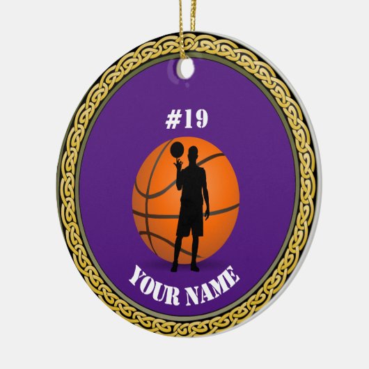 Ornament basketbalspeler - Voeg naam & nummer toe (Links)