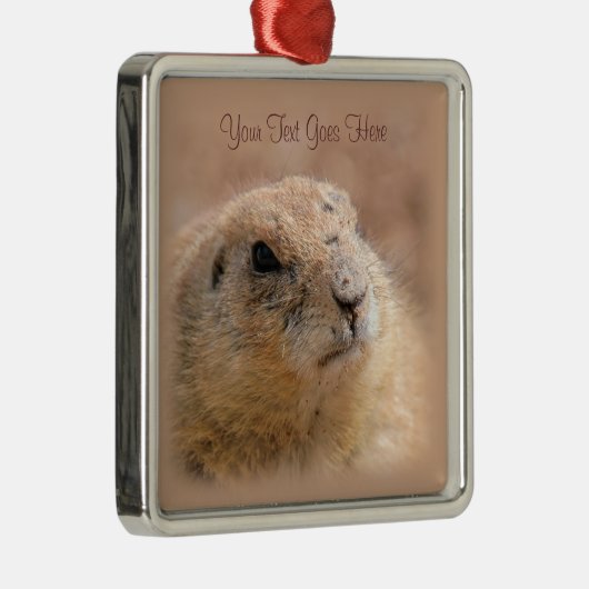 Ornament: Black-tailed Prairie Dog (Premium SQR) Metalen Ornament (Rechts)