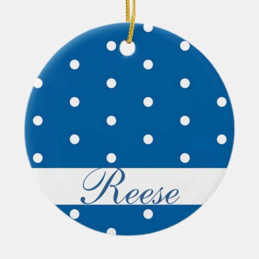 Ornament Blauw en wit monogram (Voorkant)