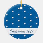 Ornament Blauw en wit monogram (Achterkant)