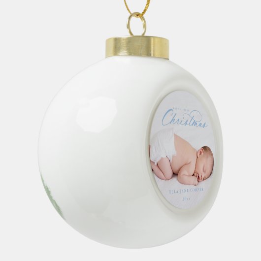 Ornament Blauw met eerste kerstboom voor baby's (Links)