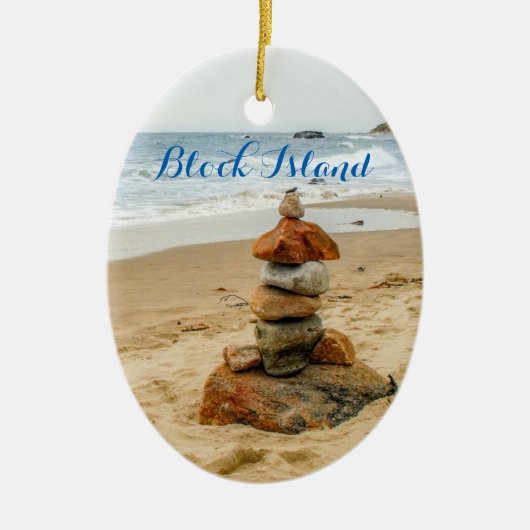 Ornament Block Island Stone Cairn (Voorkant)