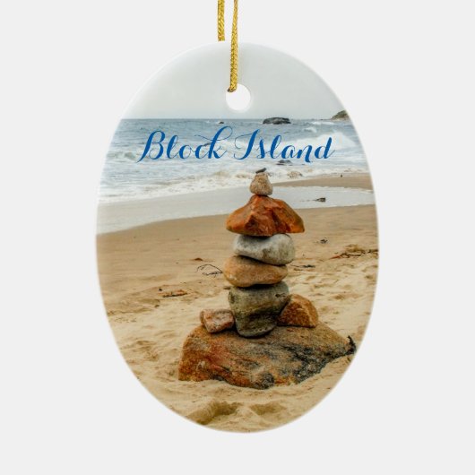 Ornament Block Island Stone Cairn (Achterkant)