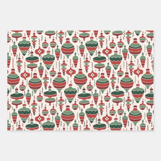 Ornament Bloemen en Trui Patroon Kerst Inpakpapier Vel (Voorkant)