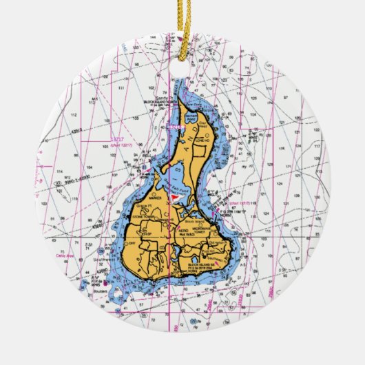 Ornament Blokeilanden Nautical Chart (Voorkant)