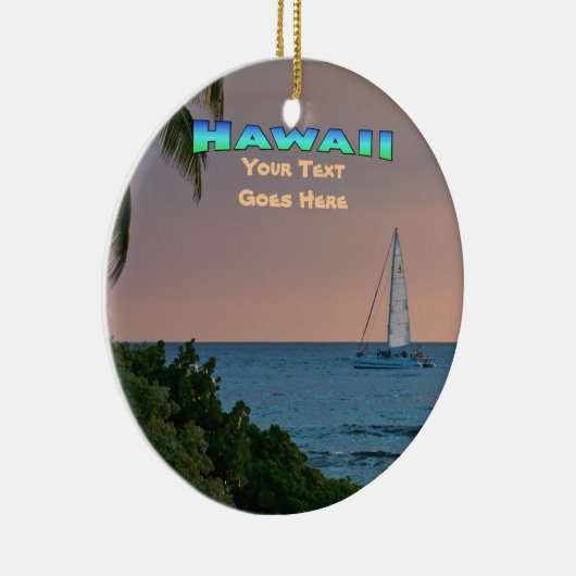 Ornament: Blue Catamaran Sunset (Circle) Keramisch Ornament (Rechts)