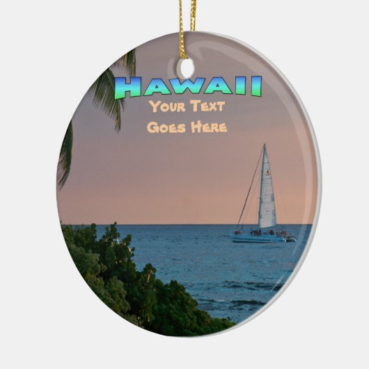 Ornament: Blue Catamaran Sunset (Circle) Keramisch Ornament (Links)