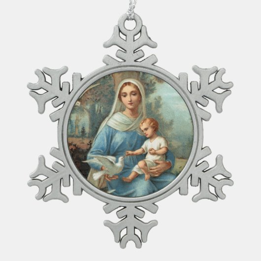 Ornament "Blue Madonna Snowflake" (Voorkant)