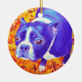 Ornament Boston Terrier - "Daisy" (Voorkant)