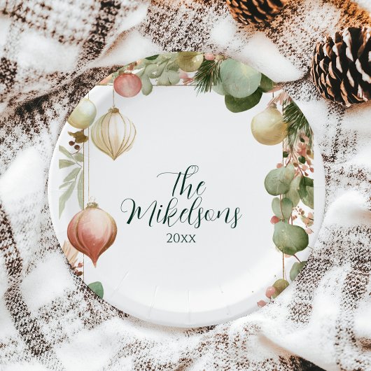  Ornament Botanisch Kerstfeest Papieren Bordje