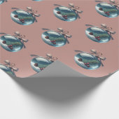  Ornament & Bow Kerstcadeau Wrap Cadeaupapier (Hoek)