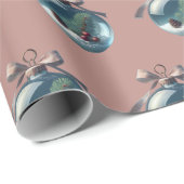  Ornament & Bow Kerstcadeau Wrap Cadeaupapier (Rol Hoek)