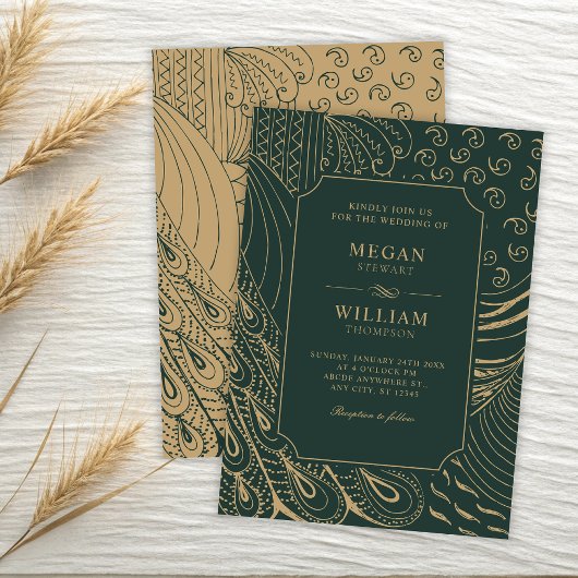  ornament bruiloft kaart