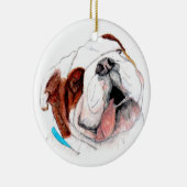 Ornament, Bulldog Drawing Keramisch Ornament (Rechts)