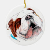 Ornament, Bulldog Drawing Keramisch Ornament (Voorkant)
