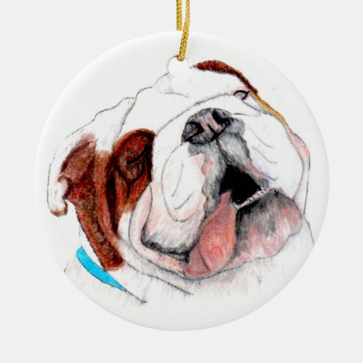 Ornament, Bulldog Drawing Keramisch Ornament (Voorkant)