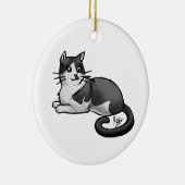 Ornament Cat Black en White Domestic Shorthair (Rechts)
