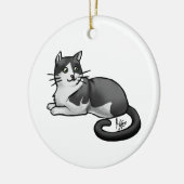 Ornament Cat Black en White Domestic Shorthair (Links)