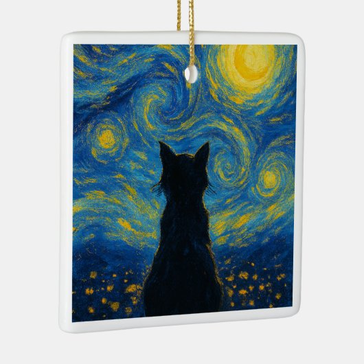 Ornament Cat Starry Night Van Gogh  (Rechts)