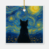 Ornament Cat Starry Night Van Gogh (Achterkant)